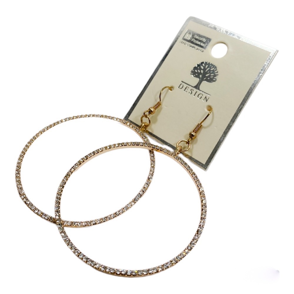 Gold Circle Dangle Earrings